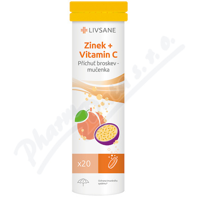 LIVSANE Šumivé tablety CZ Zinek + Vitamin C 20ks