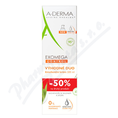 A-DERMA Exomega CONTROL Emolienční krém 200ml DUO