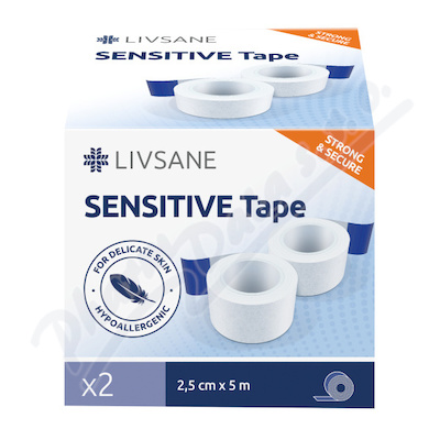 LIVSANE Fixační náplast Sensitive 2.5cmx5m 2ks