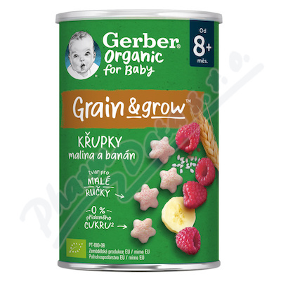 Gerber Křupky s malinou a banánem BIO 35g 6M