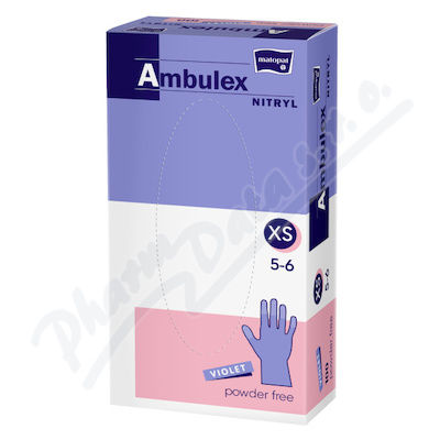 Ambulex Nitryl rukavice nepudrové violet XS 100ks