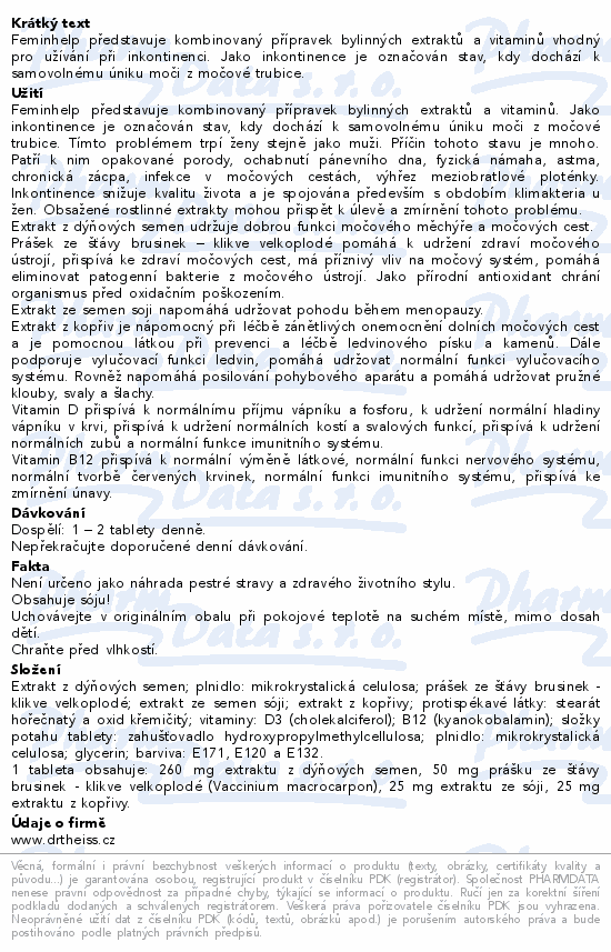 Feminhelp kontrola úniku moči 56 tbl.