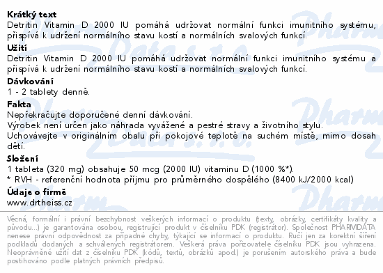 Detritin 2000 IU Vitamin D3 60 tablet