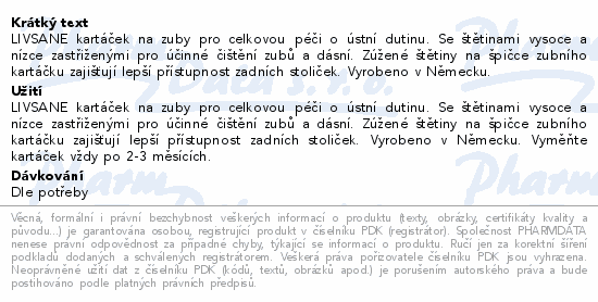 LIVSANE Zubní kartáček Total Care Medium 1ks