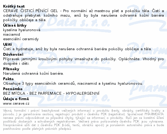CERAVE Čisticí pěnící gel 1000ml