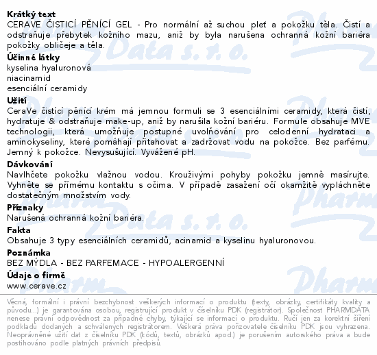 CERAVE Čisticí pěnící krém 236ml