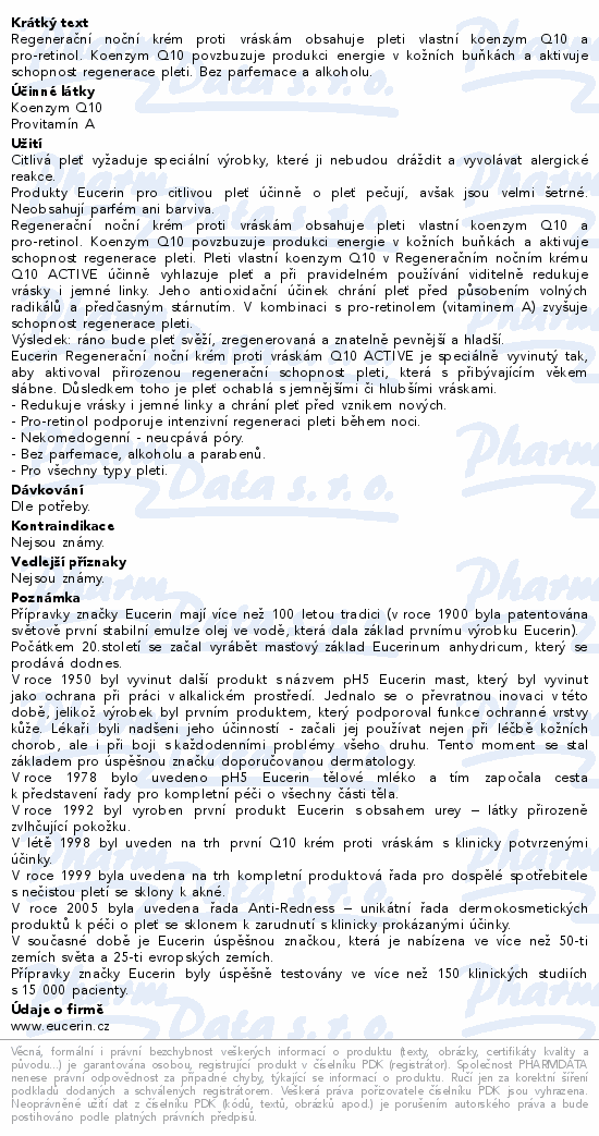 EUCERIN Q10 ACTIVE noční kr.pr.vráskám 50ml