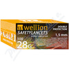 Wellion safety lancets 28G jednoráz. bezp. jeh. 100 ks